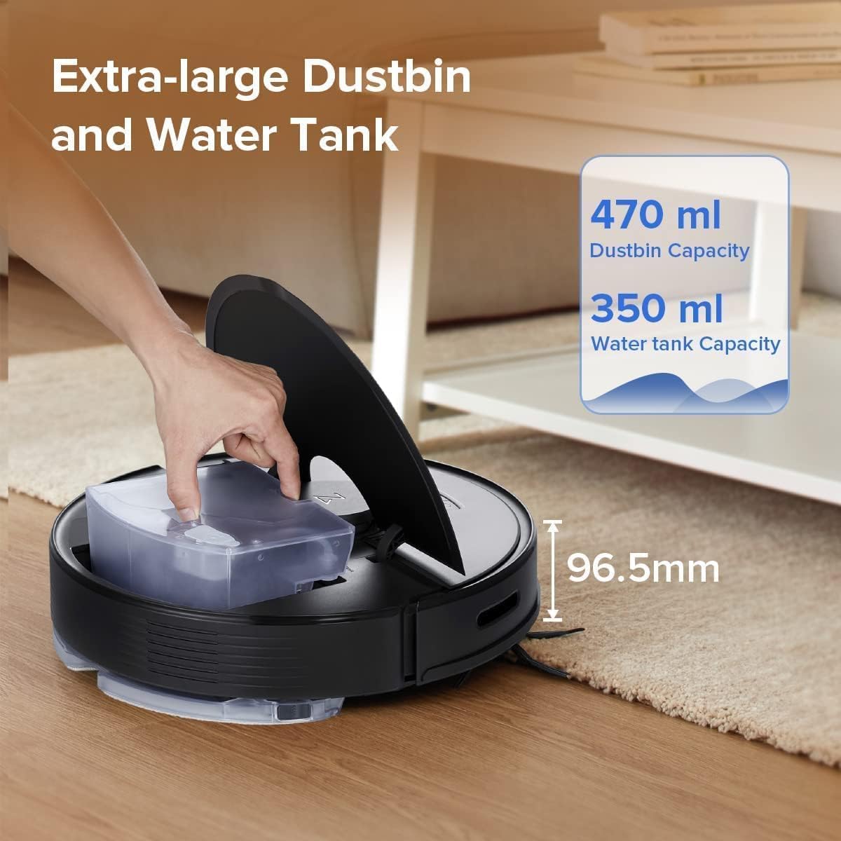 Roborock Q7 Max Robot Vacuum Cleaner with Mop, 4200Pa Strong Suction, Lidar Navigation, Multi-Level Mapping, No-Go&No-Mop Zones, 180mins Runtime, Works with Alexa, Perfect for Pet Hair(Black)
