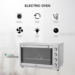 Star Track Electric Oven 100L Self-Clean Rotisserie Convection 2200W 120-Min Timer ST-100SSW-EO2200