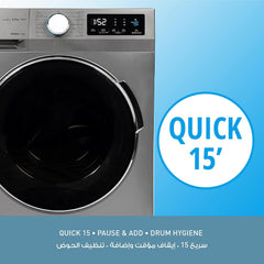 Panasonic 8kg Front Load Washing Machine,5 Star Water & Energy Efficiency, Abaya wash by Gentle Hand Wash/Active Foam by Active Speed/Pause & Add - NA16MG1WL