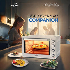 Star Track Electric Oven 100L Self-Clean Rotisserie Convection 2200W 120-Min Timer ST-100SSW-EO2200