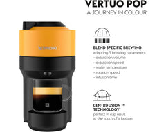 Nespresso Vertuo Pop Capsule Coffee Machine GDV2, Mango Yellow