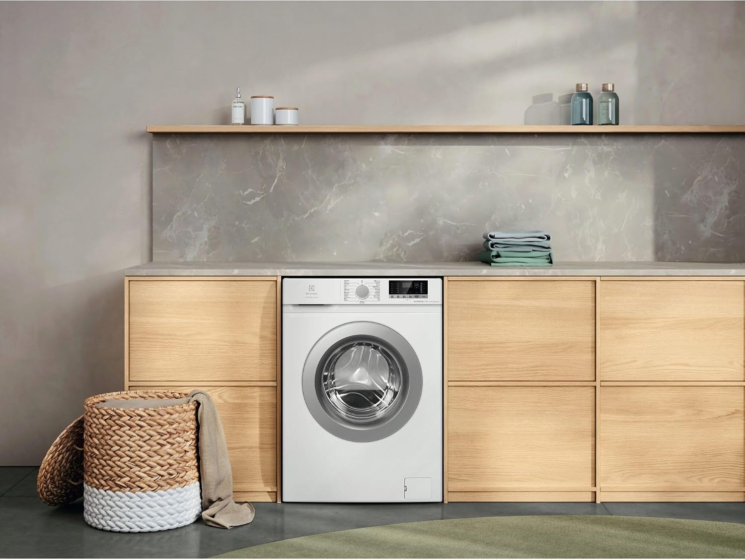 Electrolux 7KG Freestanding Washing Machine, 15 Programs, Fully Automatic, 5 Star Energy Efficiency, BLDC Inverter Motor, 1200RPM, LED Indicator, Hygiene Care & Tub Clean, EWF7028M6WA, White