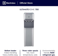 Electrolux Bottom Loading Water Dispenser & Water Cooler, 3 Water Spouts, Hot, Cold & Ambient Temperature, with Child Safety Lock, LED Indicator, Floor Standing, for Home & Office, EDBMFDXSG, Silver