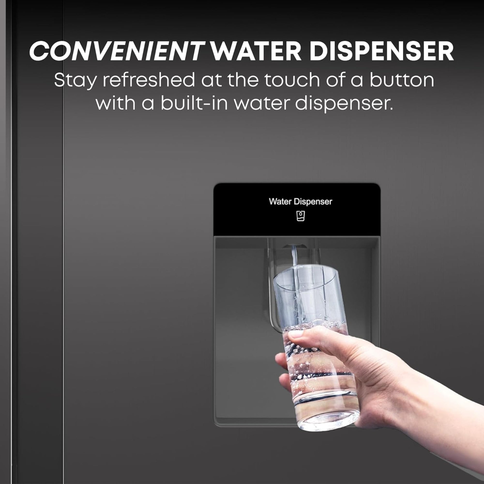 Krome Side-by-Side Refrigerator 700L – Inverter Compressor No Frost Water Dispenser KR-SBS 700WIM (Black / Inox)
