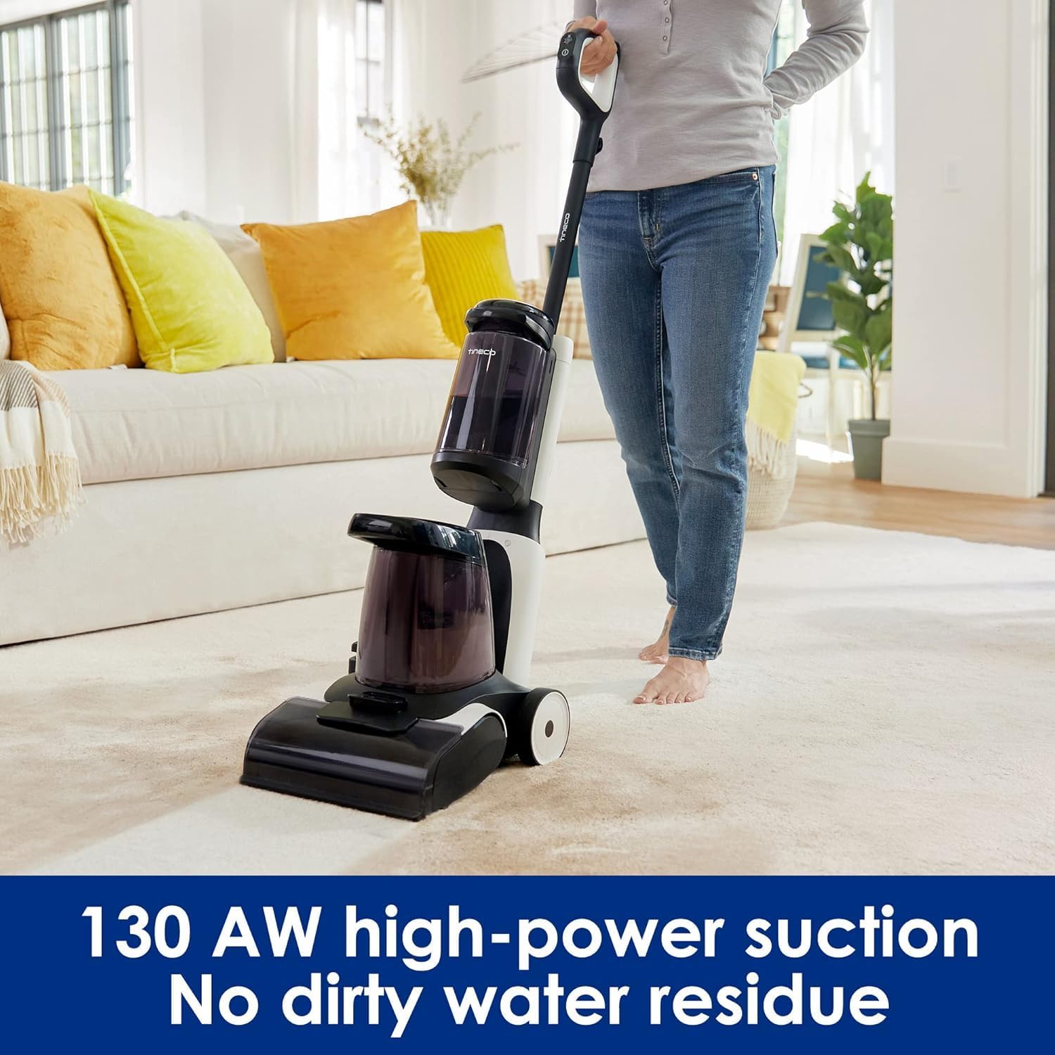 Tineco Carpet One Smart Carpet Cleaner, Upholstery Spot Cleaner, Carpet Shampooer Heated Wash, Power Dry, Voice Prompts & App Connectivity, Odor-Eliminating Cleaning Formula (GCC Version)