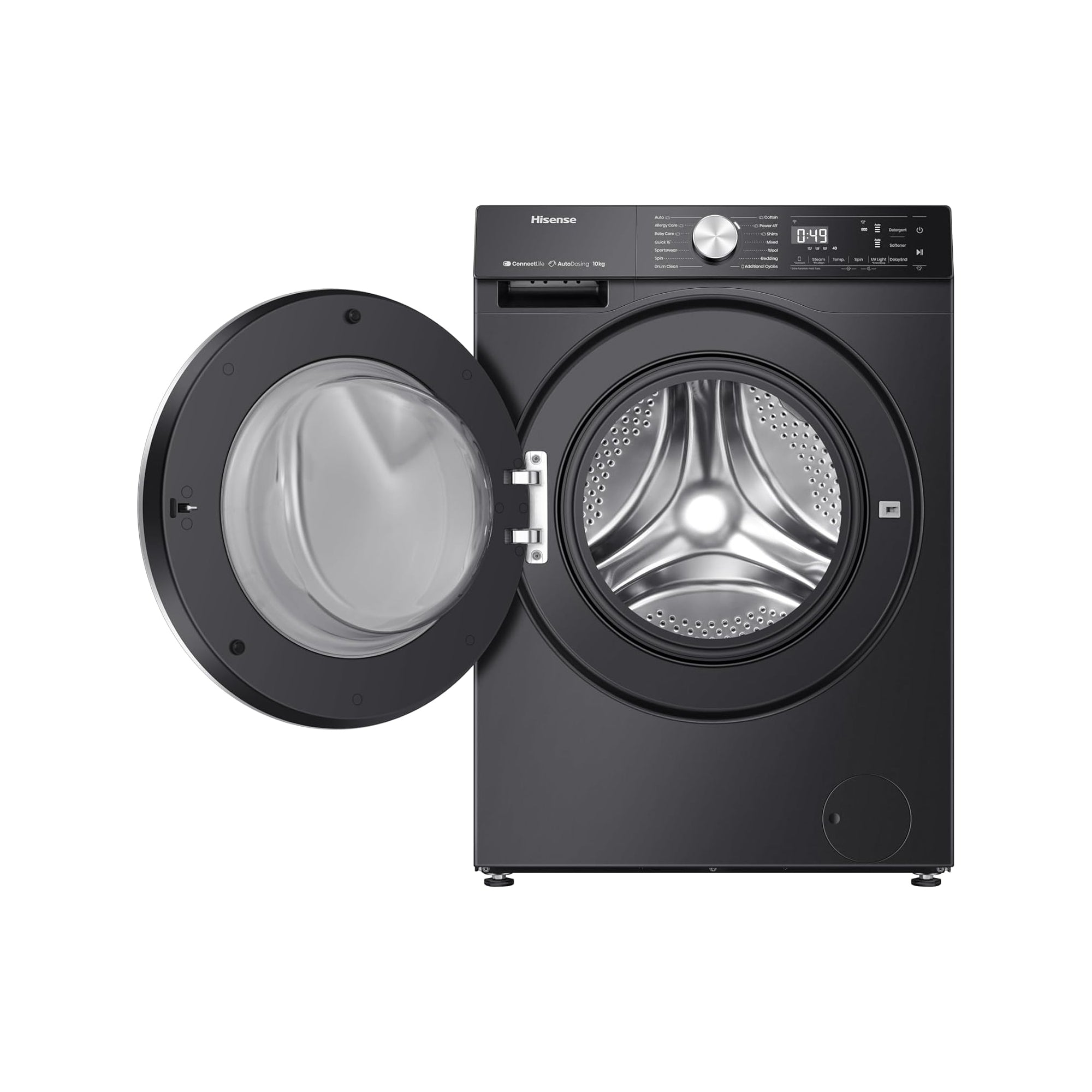Hisense 5S Series Front Load Washing Machine 12kg 1400RPM Auto Dose WiFi WF5S1245BB Black