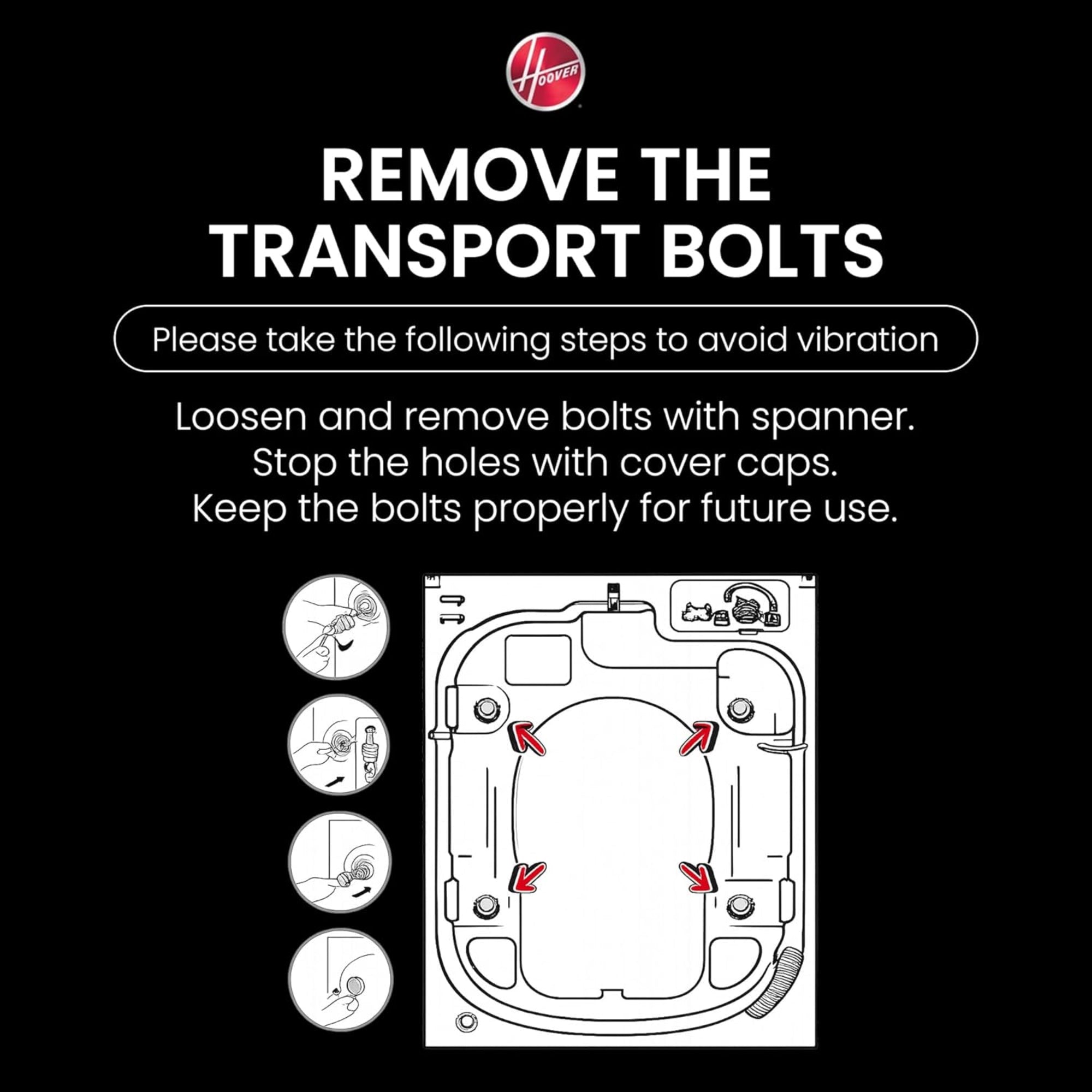 Hoover Front Load Washing Machine 8 kg – Inverter Motor 1200 RPM & 15 Wash Programs HWM-M812-G