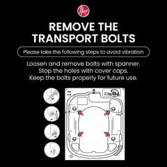 Hoover Front Load Washing Machine 8 kg – Inverter Motor 1200 RPM & 15 Wash Programs HWM-M812-G