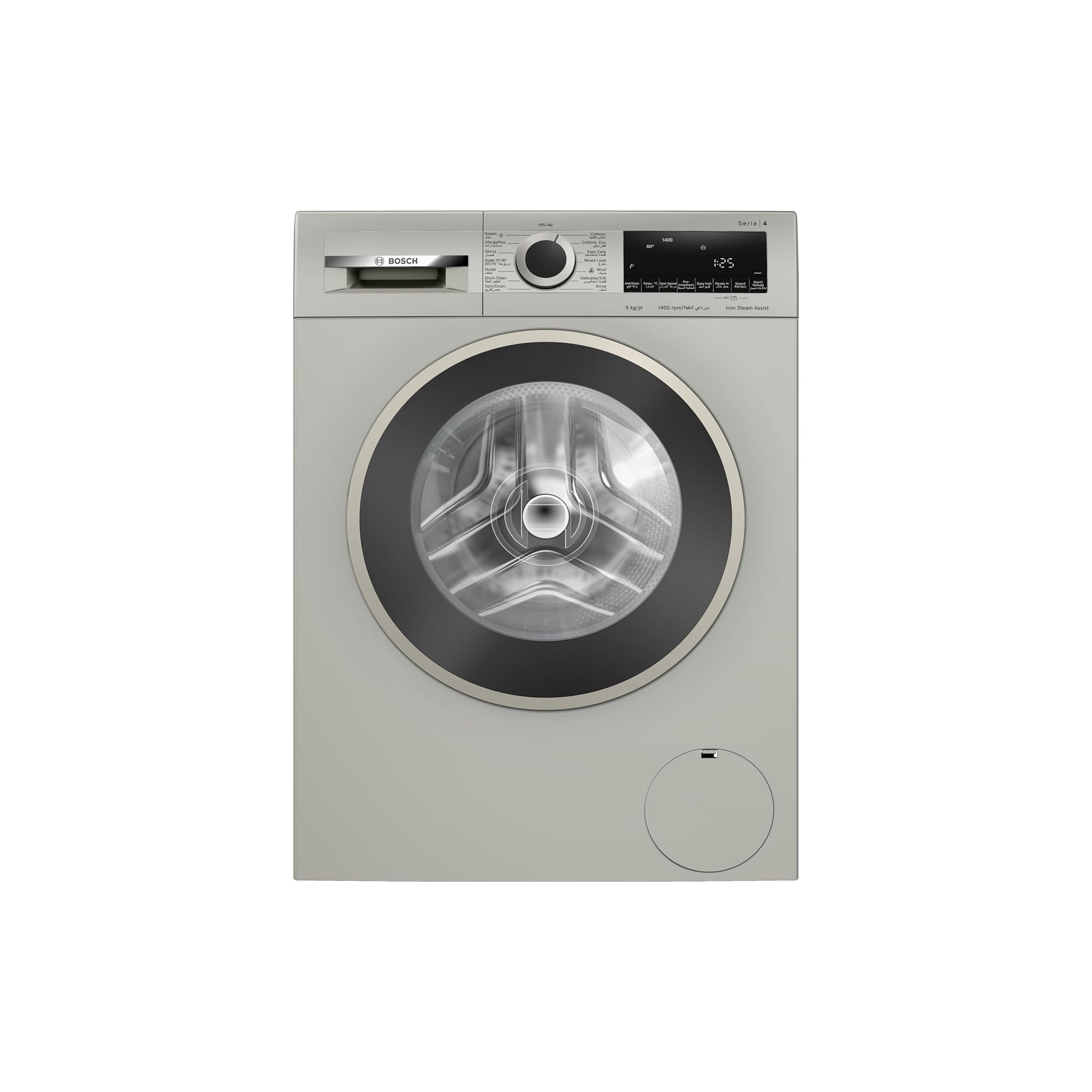 Bosch Series 4 Front Load Washing Machine 9kg 1400RPM Silver Inox WGA1440XGC