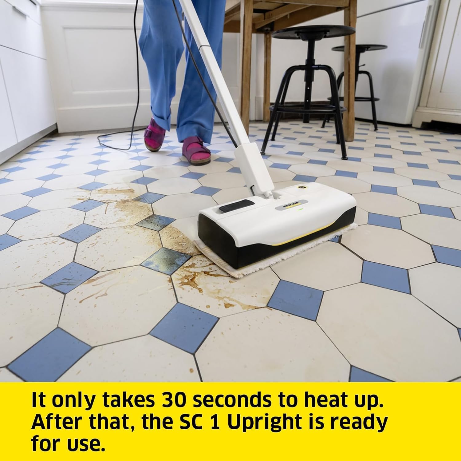 Karcher SC 1 Upright Steam Cleaner – Lightweight Handheld Steam Mop for Quick and Easy Floor and Surface Cleaning