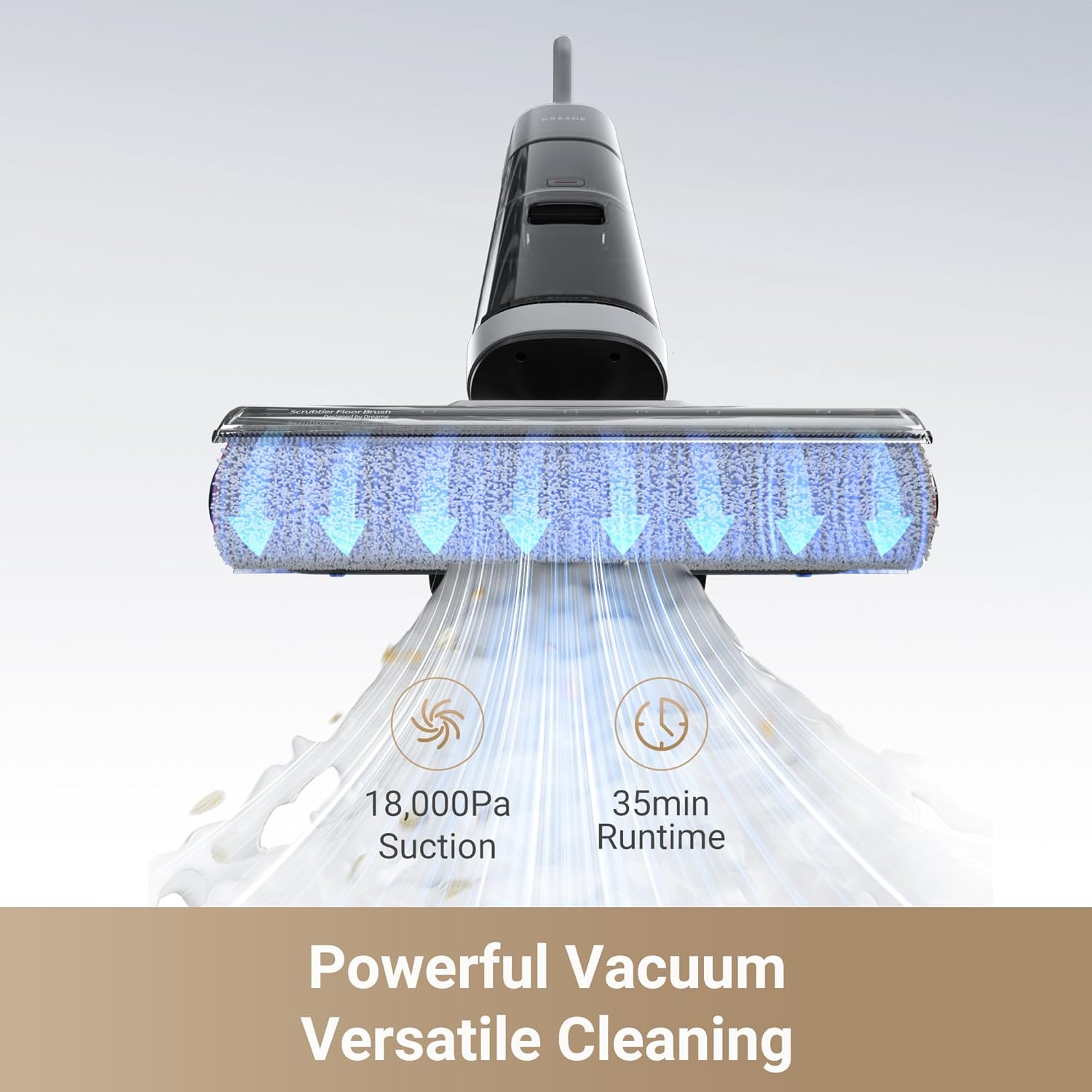 Dreame H14 Wet & Dry Vacuum Cleaner, 18k Pa Suction Power, Brush Washing & Hot Air Drying at 60°C in 5 mins, 180° Lie-Flat Reach, Self-Cleaning with Dual Rotations, Dual Edge Cleaning, 2 Year Warranty
