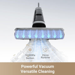 Dreame H14 Wet & Dry Vacuum Cleaner, 18k Pa Suction Power, Brush Washing & Hot Air Drying at 60°C in 5 mins, 180° Lie-Flat Reach, Self-Cleaning with Dual Rotations, Dual Edge Cleaning, 2 Year Warranty