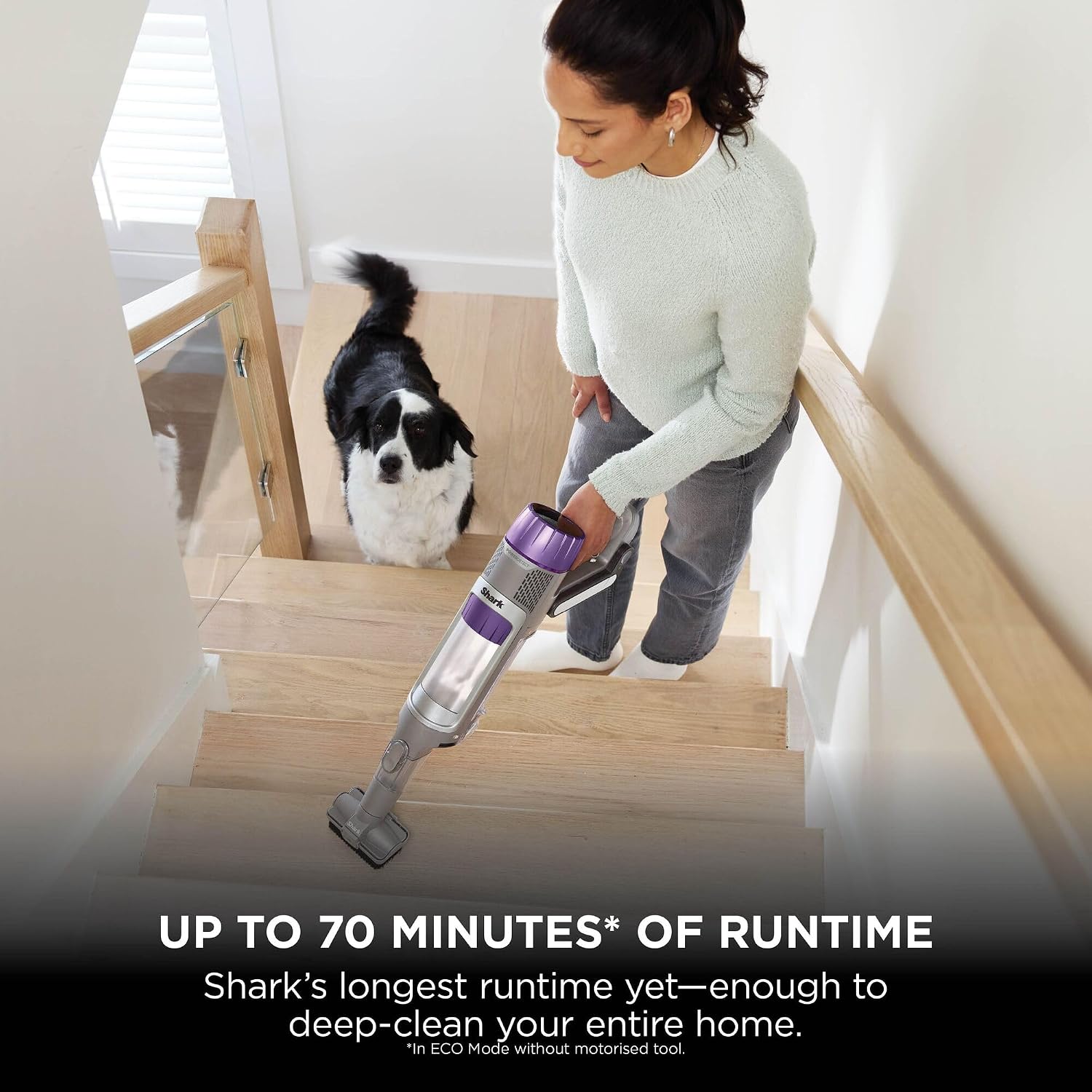 Shark PowerDetect Cordless Vacuum Cleaner, DuoClean Detect, Grey IP1251UKT | Reverse Clean, Anti Hair Wrap Plus, Lightweight, 70 Min Runtime, Pet, Crevice & Multi-Surface Tools, Flexible, Handheld Mode