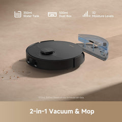 DREAME D20 Plus Robot Vacuum, 13,000Pa Suction, DuoBrush for Zero Tangled Hair, 5L Dust Bag for 150 Days, LDS Navigation, 2-in-1 Vacuum & Mop, 5,200mAh Battery, 2 Years Warranty, Black