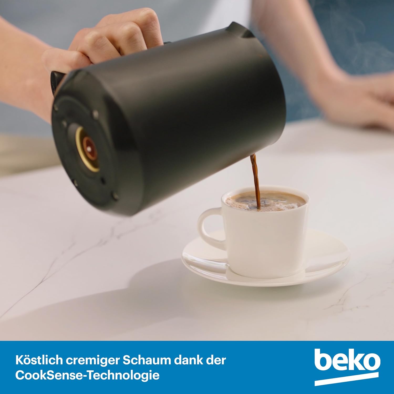 Beko TKM 2341 5-Cup Mocha Maker, Cooksense, Frothy Turkish Coffee, Spill-proof, One-Touch Control, Black