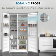 KROME 600L Gross Side By Side Refrigerator with Multi Air Flow System KR-SBS601SM (Silver)