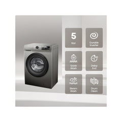 Hisense Front Load Washing Machine 8 kg – Inverter Motor 1200 RPM & 15 Wash Programs WFQP8012T