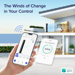 LEVOIT Smart Control 25dB Silent Tower Fan 42Inch, 7.9m/s Powerful Electric Coolness Fan for Bedroom, DC Motor, 90° Oscillating and 60° Up and Down, Voice Control 4 Modes 12 Speeds 【2-Years Warranty】
