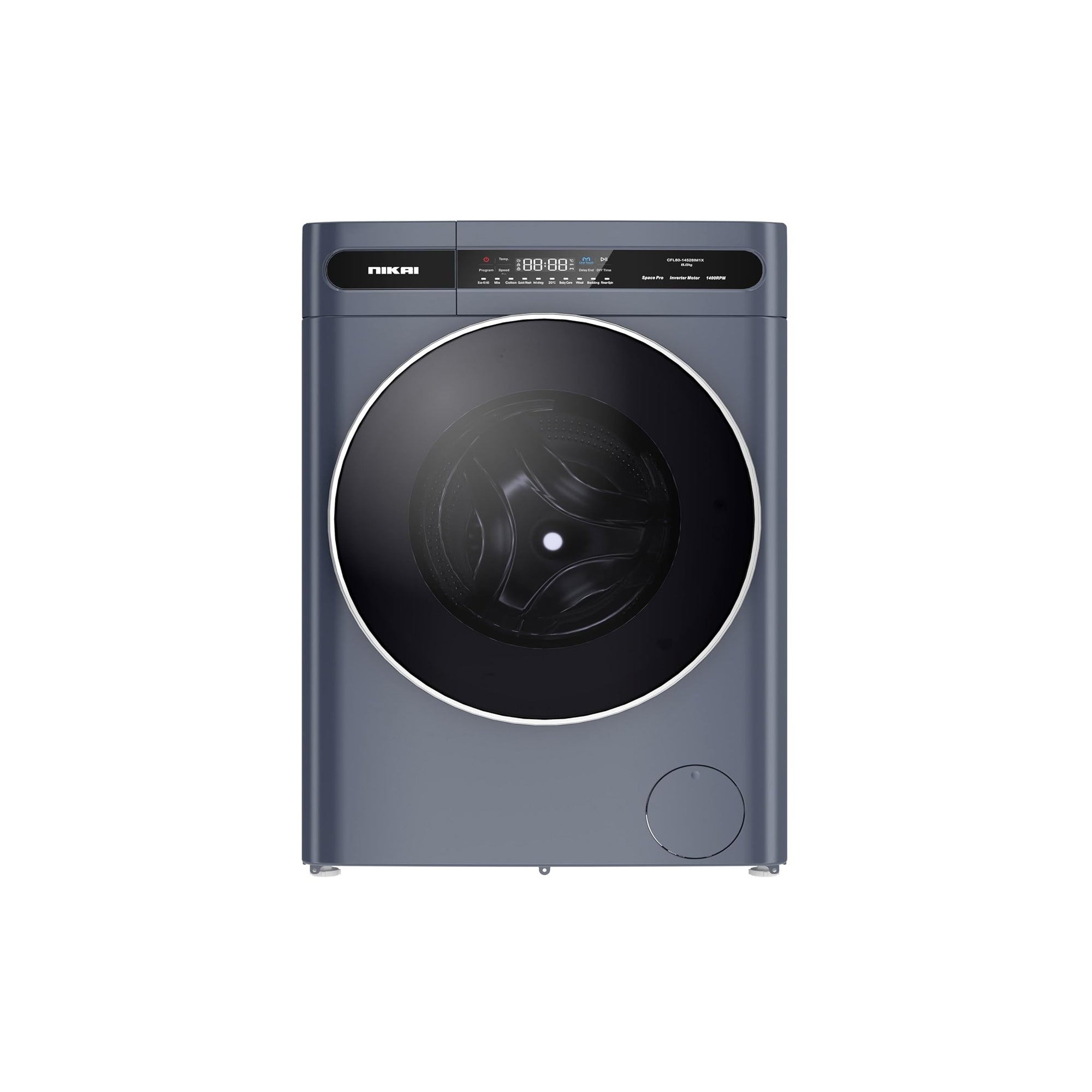 Nikai 10/6 kg Washer Dryer – 1400 RPM BLDC Inverter 18 Programs Touch Control NWM1106FDS