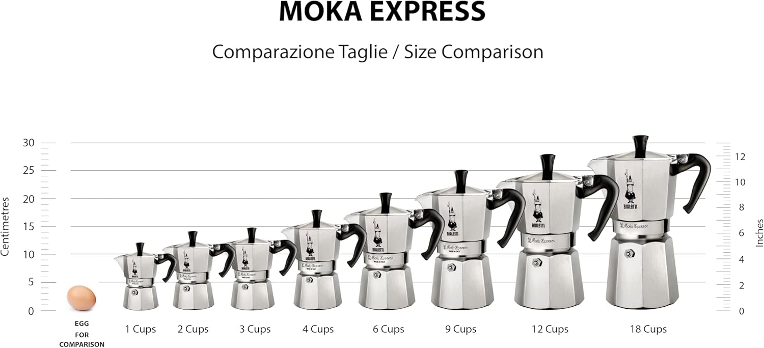 BIALeTTI Moka Express Stove Top Espresso Maker, Makes Real Italian Coffee, Moka Pot, Capacity - 150 ml , 3 Cups, Color -Red