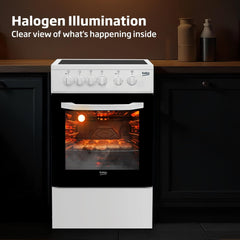 Beko 50×50 cm Ceramic Electric Cooker with 3 Zones – 54L Oven CSS48100GW