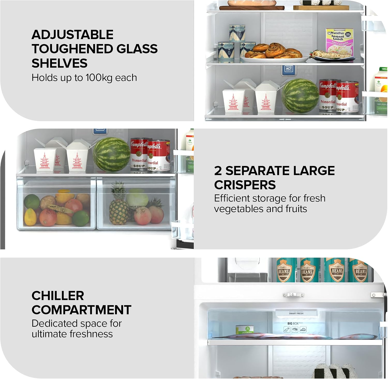 Nikai 800L Gross & 580L Net Double Door No Frost Top Mount Refrigerator, Digital Display, Silent & Energy Efficient, Inverter Compressor Big Fridge, Frost-Free, Best for Home & Kitchen - NRF801FSSINV