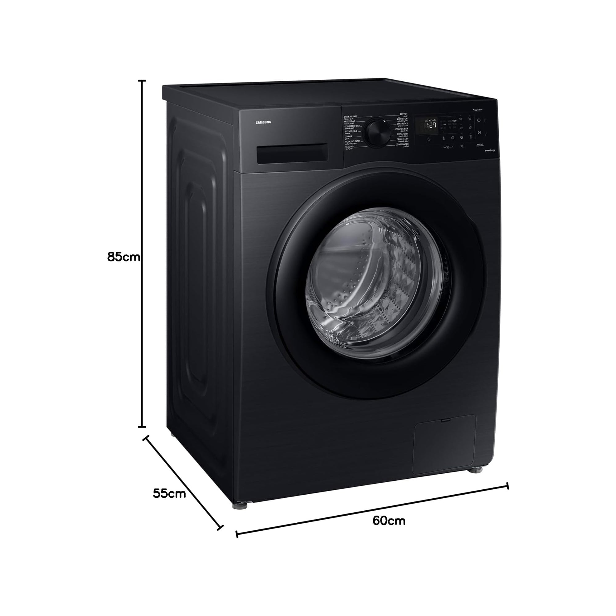 Samsung Front Load Washing Machine 9kg 1400RPM EcoBubble AI Energy SmartThings WW90CGC04DABGU Black Caviar