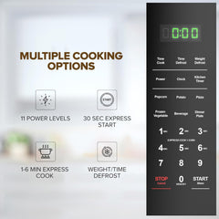 Nikai 20 Liter Microwave Oven – 700W Digital Touch Control 11 Power Levels Auto Menu NMO2110DB
