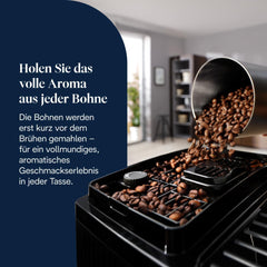 De'Longhi Magnifica Start Fully Automatic Espresso Machine  LatteCrema 13 Grinder Settings 8+ Hot & Iced Beverages ECAM222.60.BG
