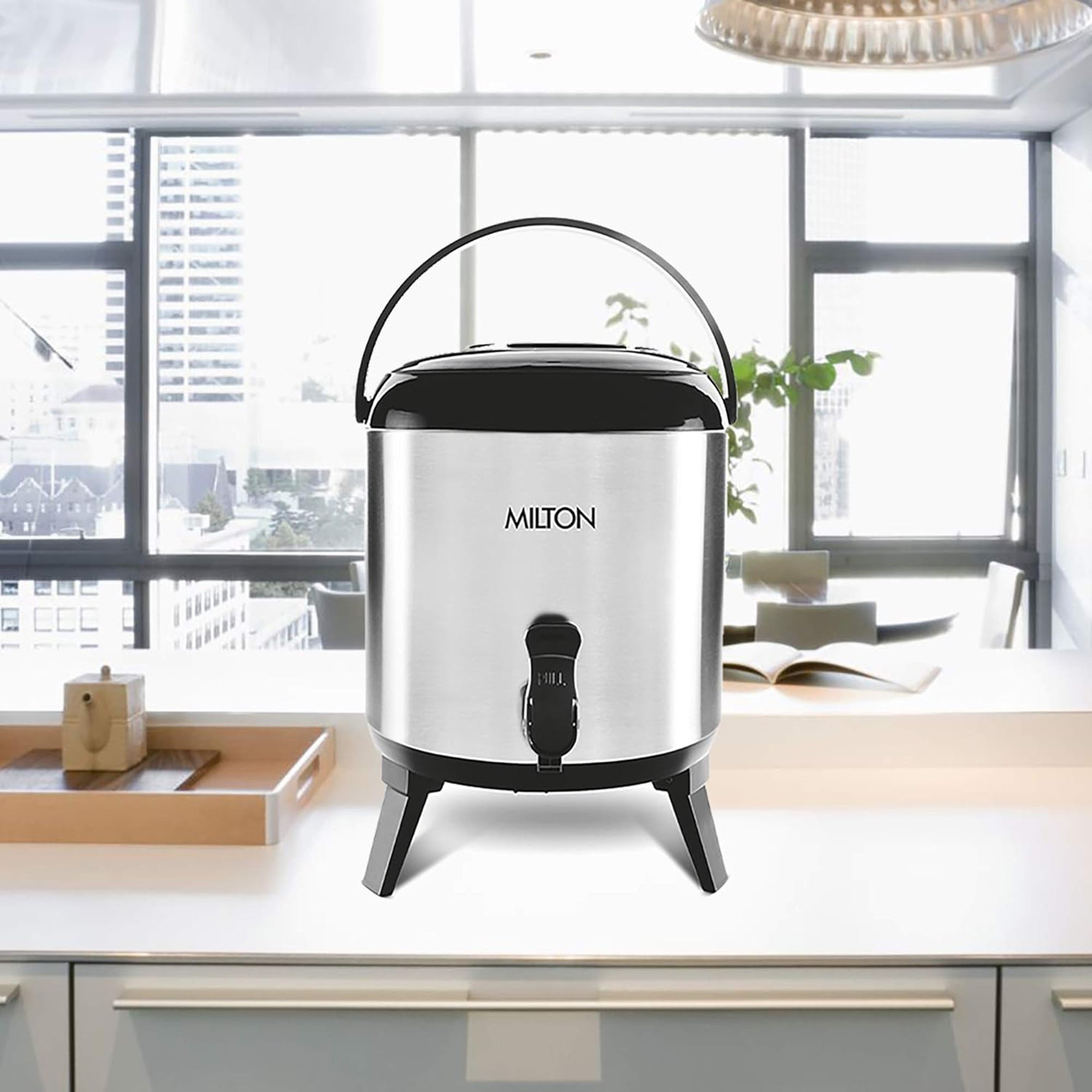 Milton Stellar Thermosteel Water Jug 5.7L PU Insulated Stainless Steel Hot & Cold Beverage Dispenser