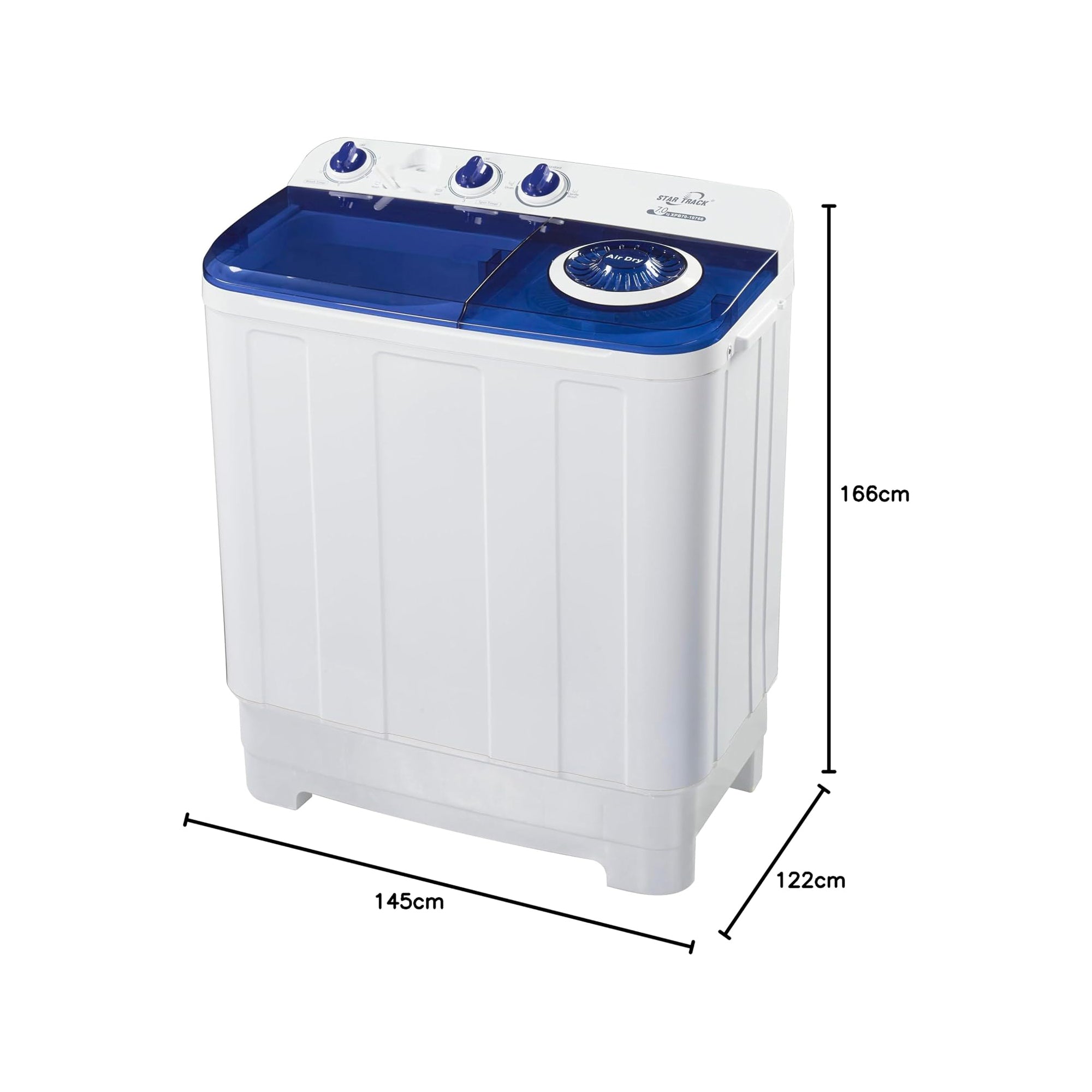 Star Track Twin Tub Washing Machine 7KG – Semi Automatic Spin Dry Lint Filter SW-700B1-TK