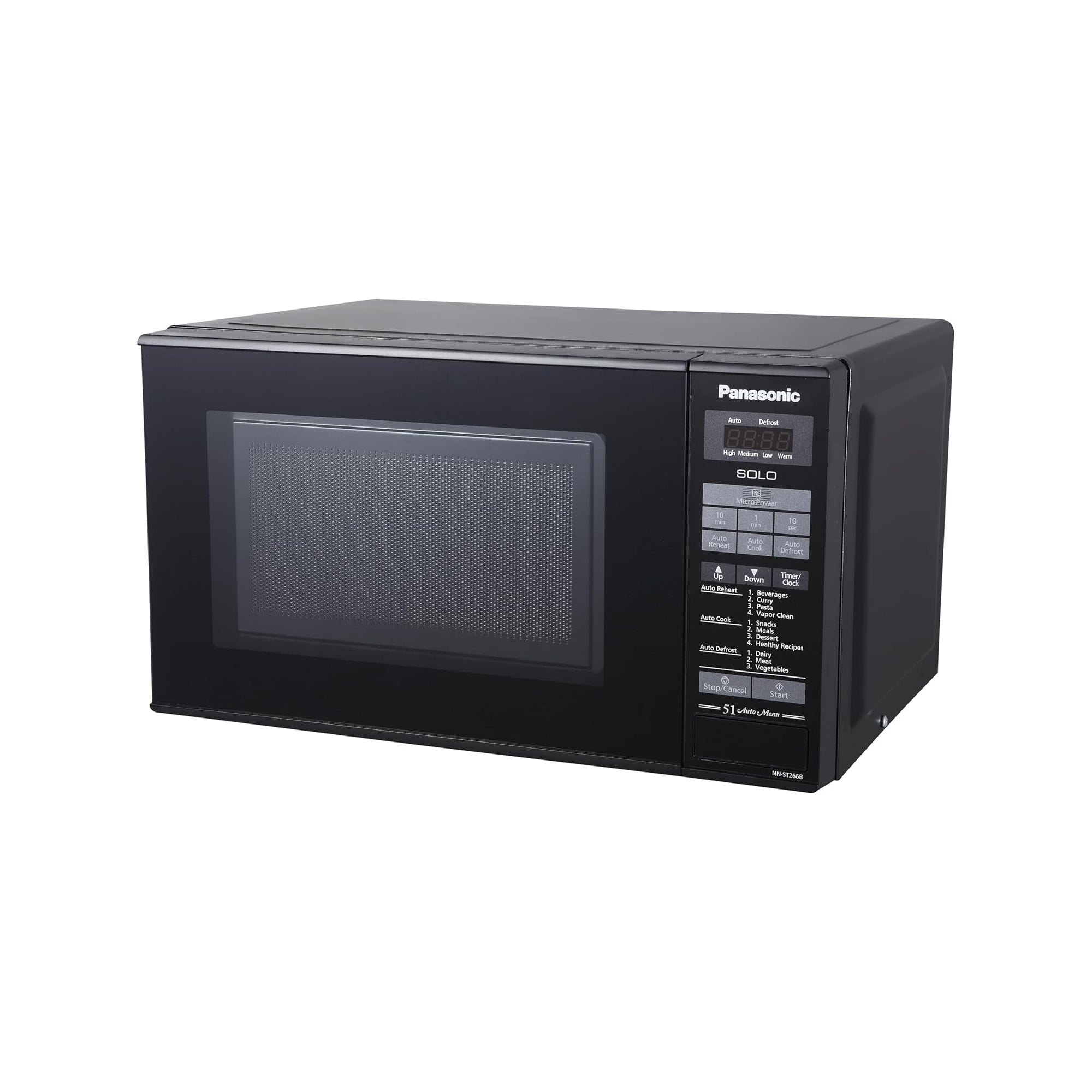 Panasonic 20 Liter Solo Microwave Oven – 800W 51 Auto Menu Auto Defrost Touch Control NN-ST266B