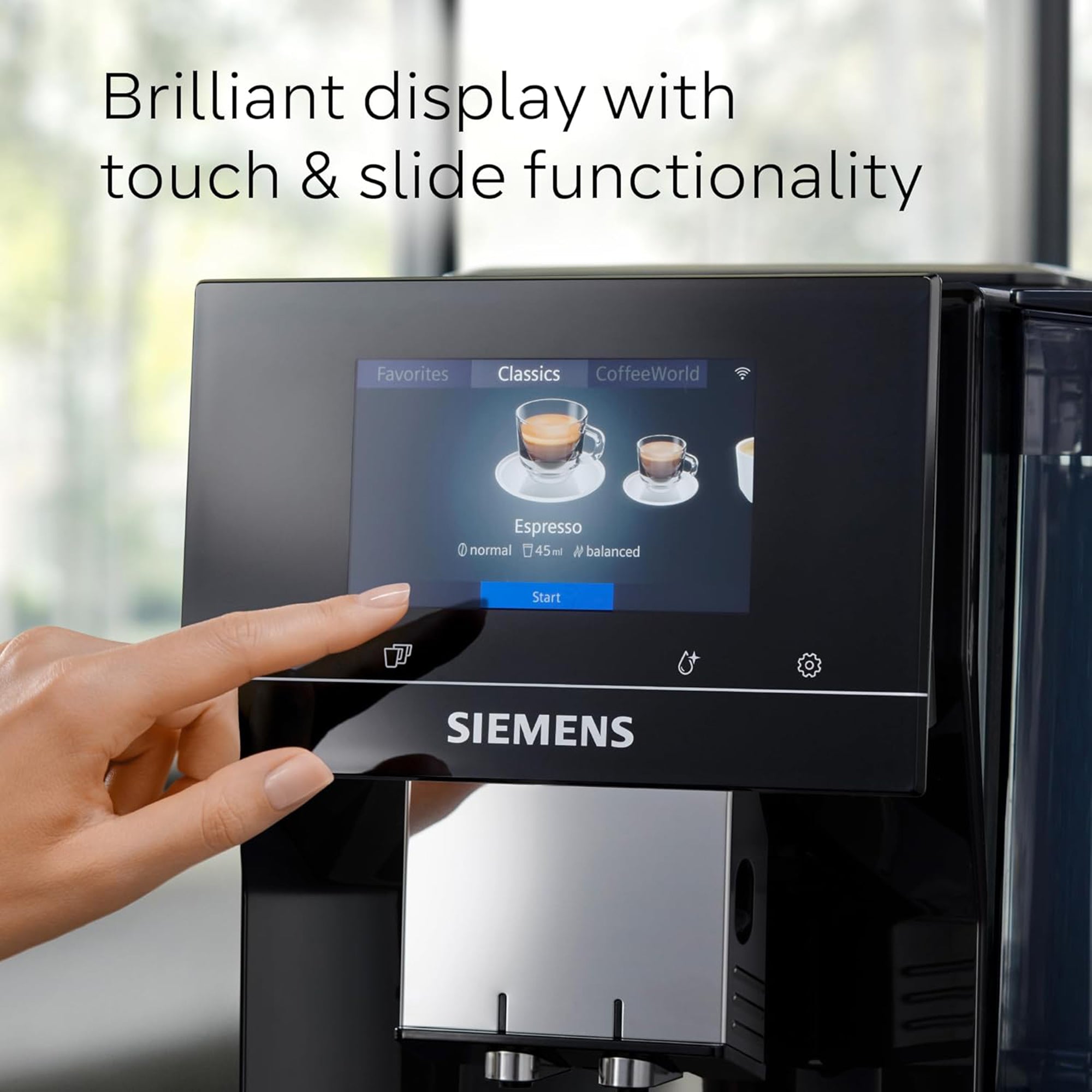 Siemens EQ700 Fully Automatic Espresso Machine 35 Coffee Specialties Cold Brew Slow Brew Home Connect TP713GB9