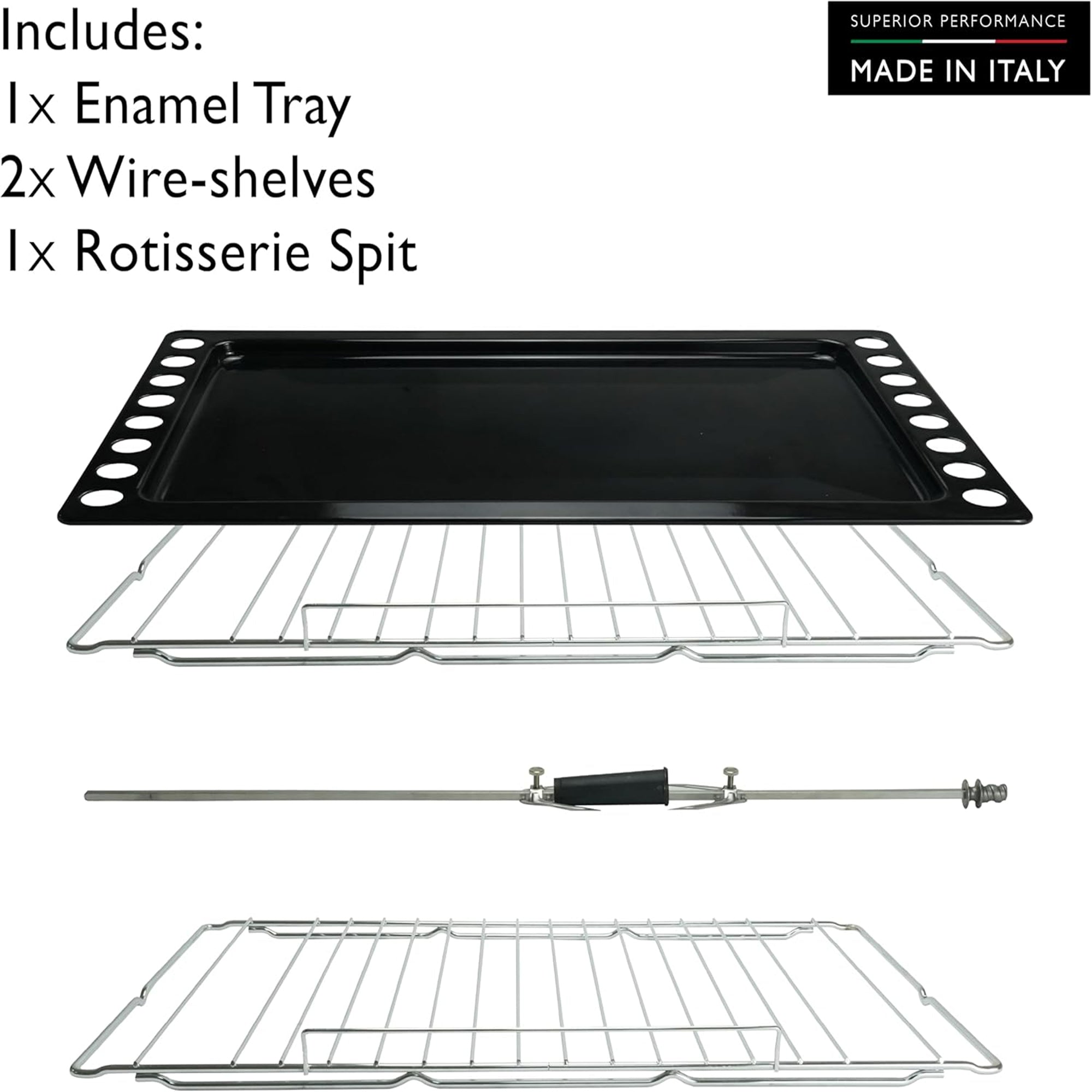 Tecnogas Superiore 90×60 cm Freestanding Gas Cooker with 5 Burners – 133L Convection Fan Oven Stainless Steel N3X96G5VCF