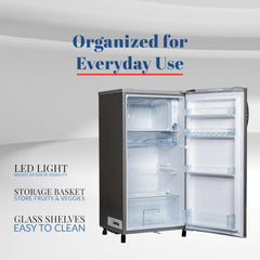 Star Track 210L Single Door Refrigerator with Freezer Box & Adjustable Shelves ST-FRG-210L (Gray)