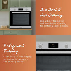 Ariston Built In 60cm Oven Gas & Electric Combination, Mechanical and Electronic Controls, Conventional Functions, Inox, GS33Y430IXA
