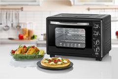 BLACK+DECKER Toaster Oven with Double Grill, 2000W, 55L Capacity, 90-230° Temp Control, Double Glass Door, Stainless Steel Interior, Multiple Accessories for Baking & Broiling, Black - TRO55RDG-B5