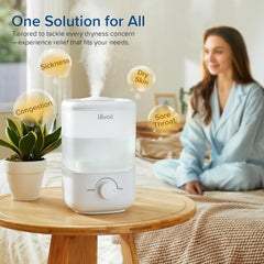 LEVOIT Humidifier for Bedroom, Ultra-Quiet 23dB, Easy to Fill & Clean, Cool Mist Air Humidifier for Home, Baby Nursery & Plants with 360° Rotation Nozzle, Auto Shut-off and Top Fill, Up to 25H