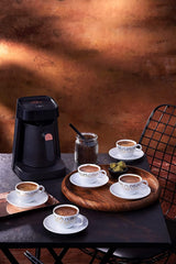 Arzum Okka Jet Automatic Turkish Coffee Machine, 400 W, Black/Copper, 1 Year Manufacturer's Warranty. (Black/Chrome)