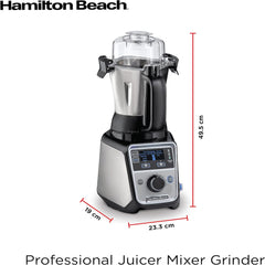 Hamilton Beach Professional Juicer Mixer Grinder 1400W 3 Stainless Steel Jars 13 Smart Programs 58770-SAU