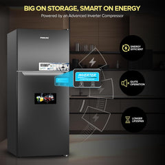 Nikai 700L Gross & 466L Net Double Door No Frost Top Mount Refrigerator, Digital Display, Silent & Energy Efficient, Inverter Compressor Big Fridge, Frost-Free, Best for Home & Kitchen - NRF701FSSINV