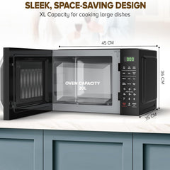 Nikai 20 Liter Microwave Oven – 700W Digital Touch Control 11 Power Levels Auto Menu NMO2110DB