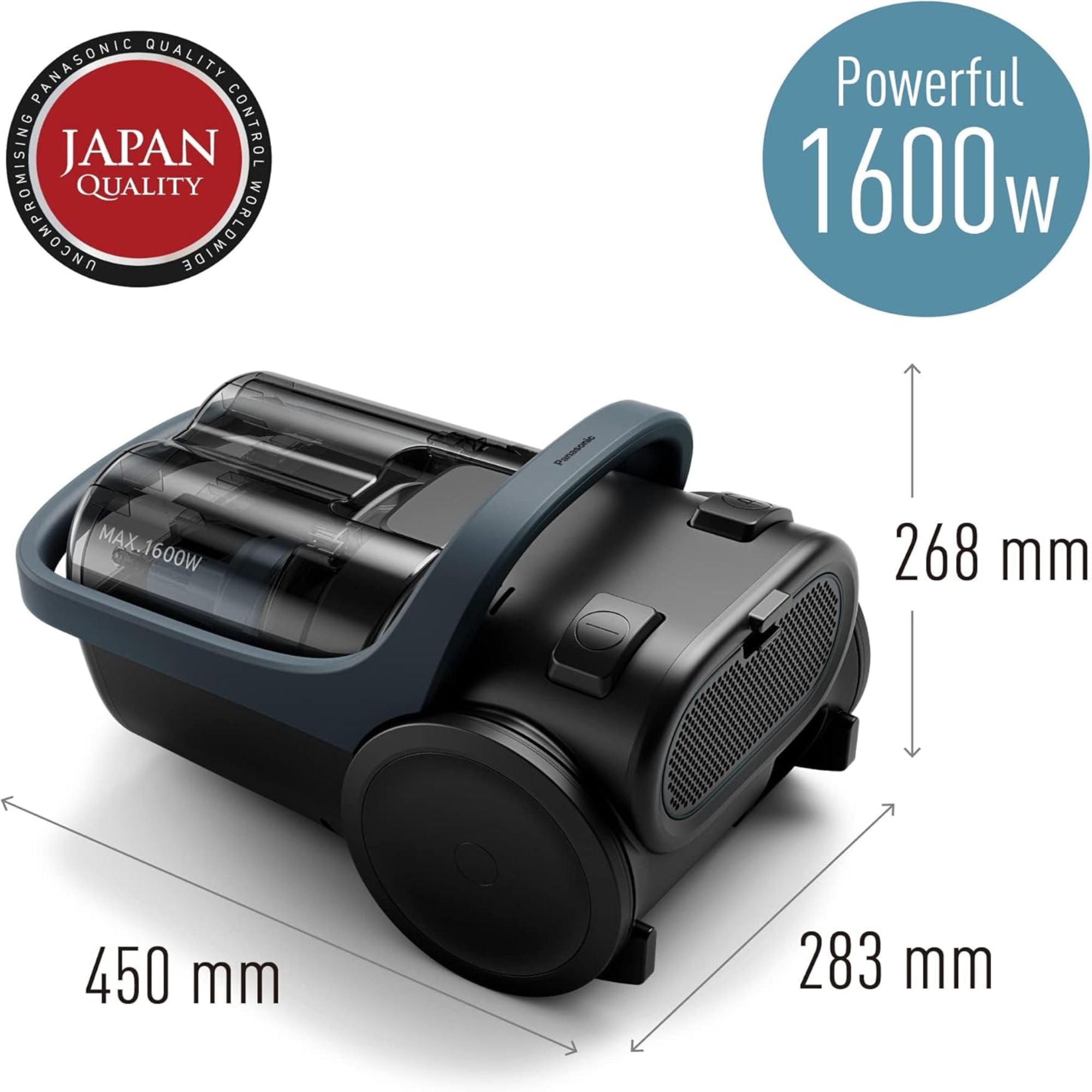 Panasonic Bagless Vacuum Cleaner 1600W 2.2L Power AirCyclone 5-Layer Filtration MC-CL601AE47
