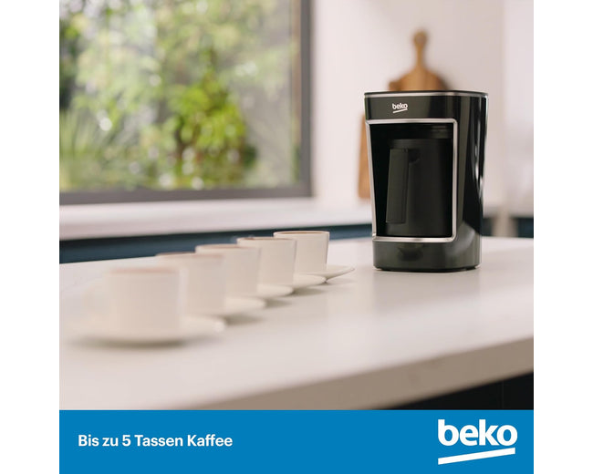 Beko TKM2341 Turkish Coffee Machine, 5 Cups, CookSense, Spill-Proof, Black