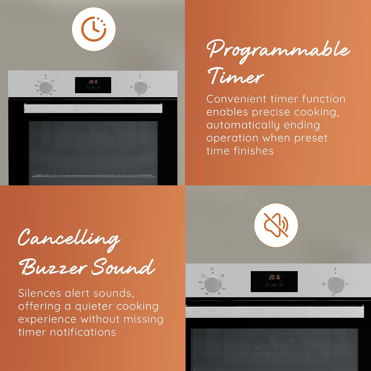 Ariston Built In 60cm Oven Gas & Electric Combination, Mechanical and Electronic Controls, Conventional Functions, Inox, GS33Y430IXA