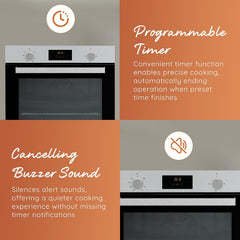 Ariston Built In 60cm Oven Gas & Electric Combination, Mechanical and Electronic Controls, Conventional Functions, Inox, GS33Y430IXA