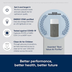 Blueair Air Purifier-Blue 3210 Cleans Upto 912sqft, 210 m³/h CADR, Air Quality Indicator, HEPASilent Technology Removes 99.97% Pollen, Dust, Mould, Bacteria, Viruses, VOCs, Odours-1+1 Years Warranty