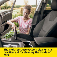 Karcher WD 2 Plus Wet and Dry Vacuum Cleaner with Blower Function, 1000W Power, 12L Impact-Resistant Container, 1.8m Suction Hose, for Home, Garage, Workshop & Car Cleaning, Yellow