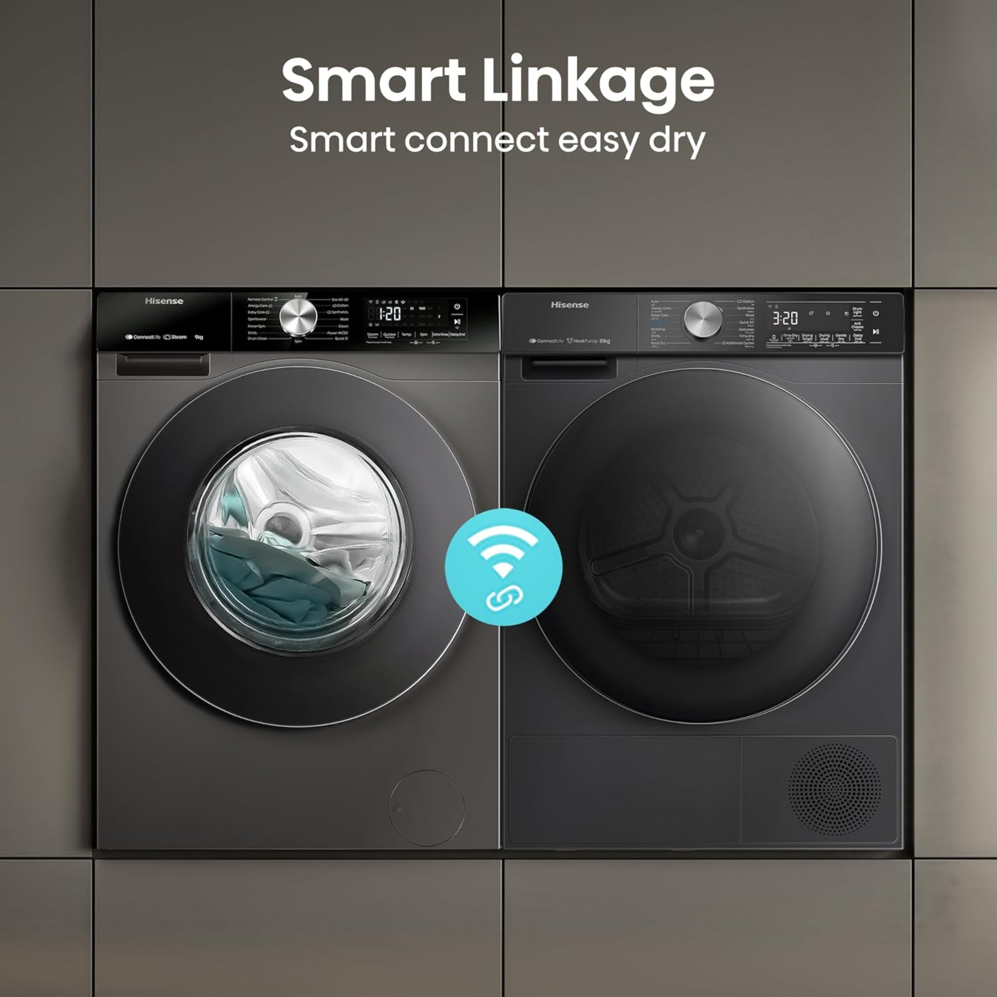 Hisense 10/6 kg Washer Dryer – 1400 RPM Inverter Motor Steam Refresh Smart WiFi WD3S1043BT