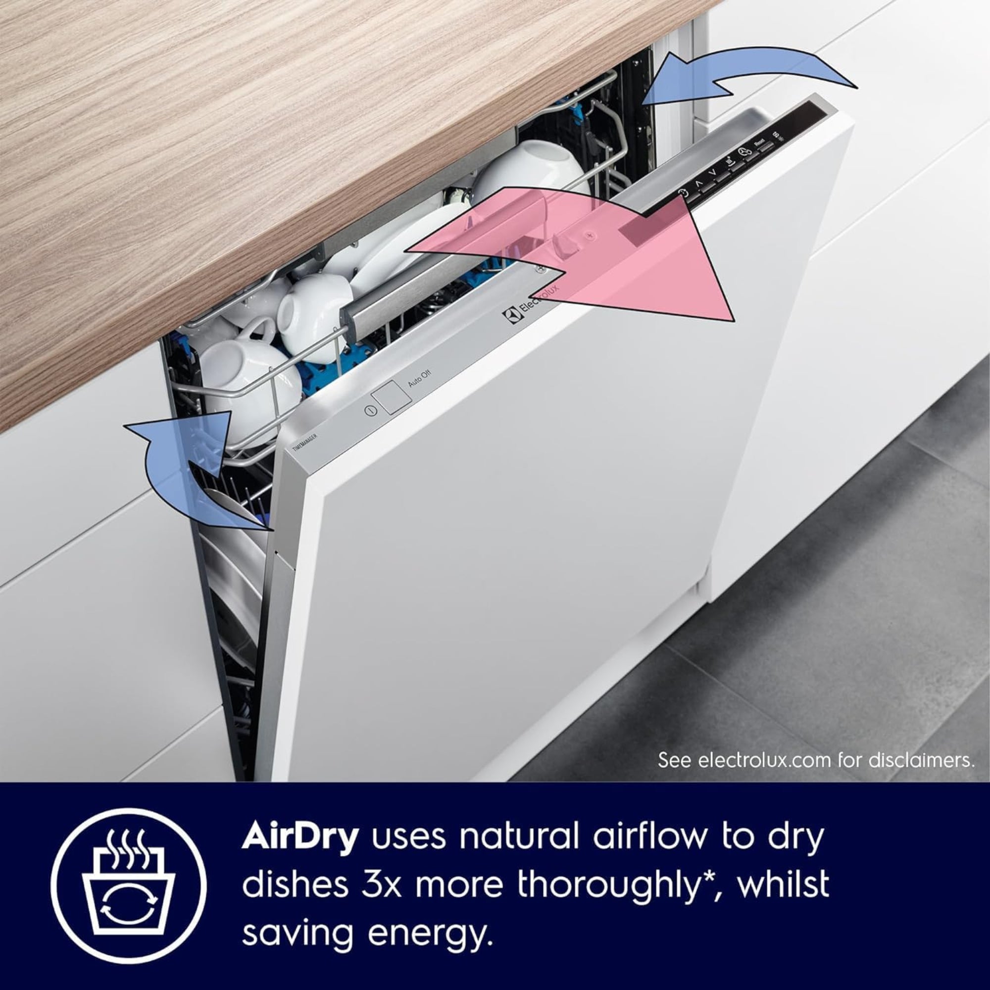 Electrolux 13 Place Settings Freestanding Dishwasher – 6 Programs Inverter Motor AirDry Technology Delay Start ESF5513LOX